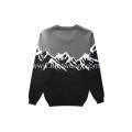 Men's Knitted Snow Mountain Jacquard Crewneck Pullover